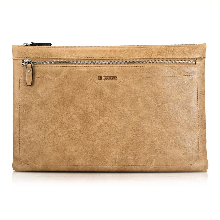 ICARER Genuine Leather Zipper Sleeve Pouch Case for iPad Mini 4 Etc