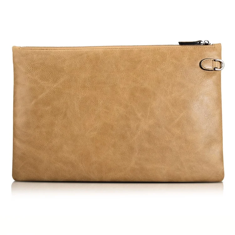 ICARER Genuine Leather Zipper Sleeve Pouch Case for iPad Mini 4 Etc