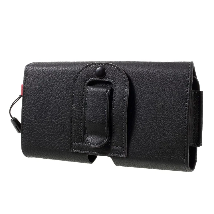 Litchi Grain Leather Holster Case Dual-layer Coin/Card Slots Pouch for iPhone X/8 /Samsung S9 S8, Size: 147 x 73 x 10mm