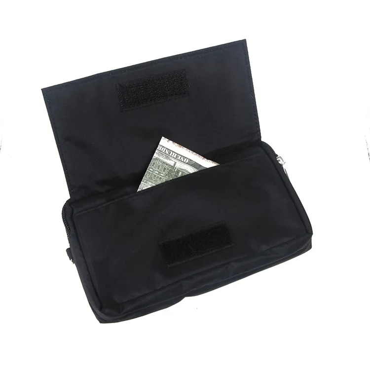 Universal Cloth Pouch Bag with Handy Strap for iPhone 6s Plus/Samsung Galaxy S7 edge etc, Size: 15.5 x 9 x 1cm - Black