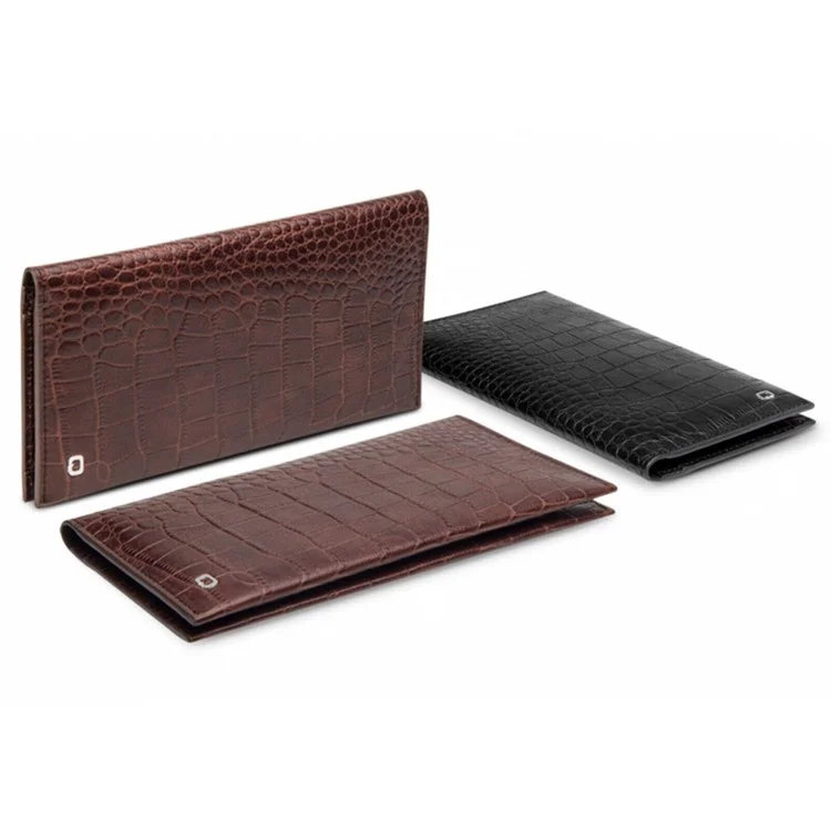 QIALINO Crocodile Style Texture Cowhide Leather Wallet Pouch Case for iPhone 7 Plus, Size: 9.5 x 18.4cm - Black