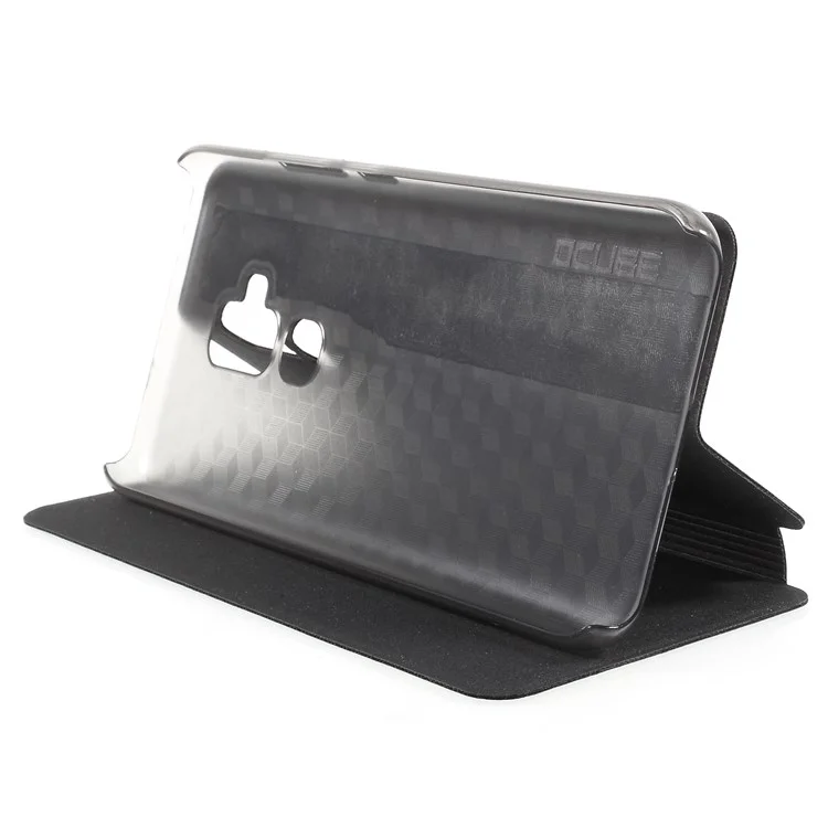 OCUBE PU Leather Flip Stand Cell Phone Cover for Blackview S8 - Black