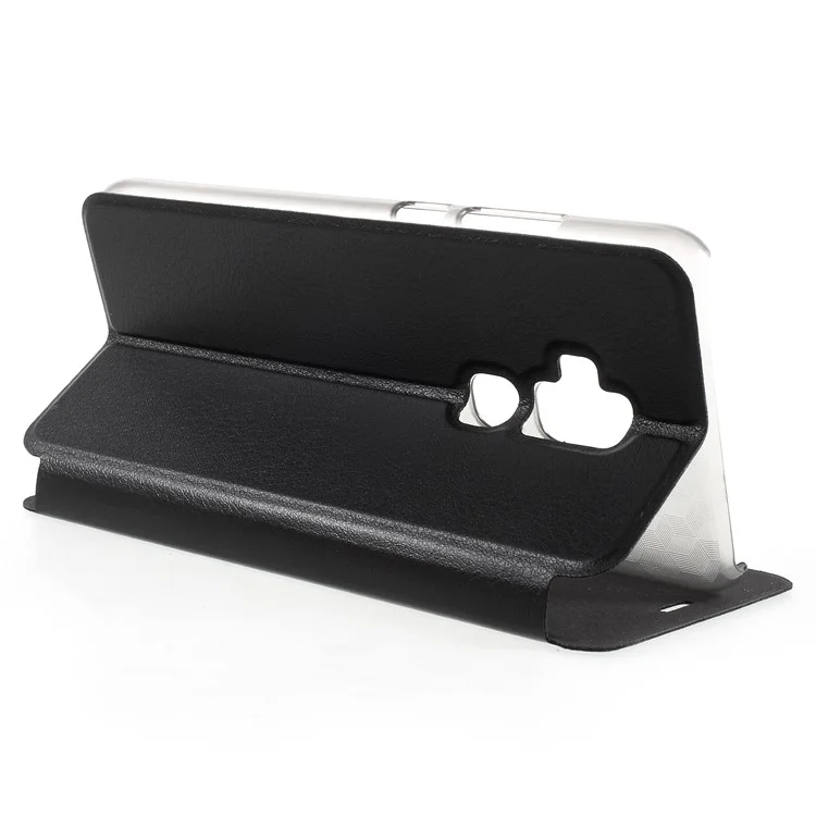 OCUBE PU Leather Flip Stand Cell Phone Cover for Blackview S8 - Black