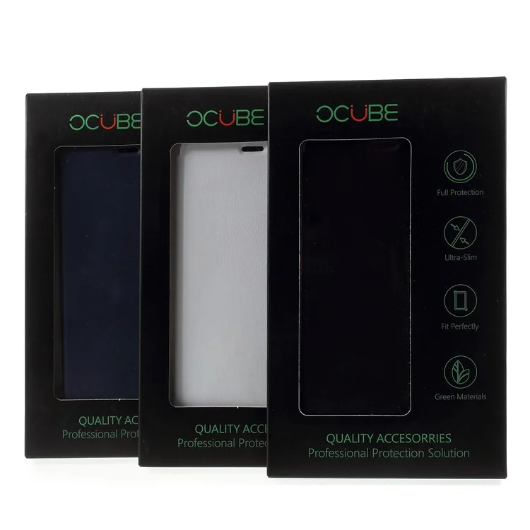 OCUBE PU Leather Flip Stand Cell Phone Cover for Blackview S8 - Black