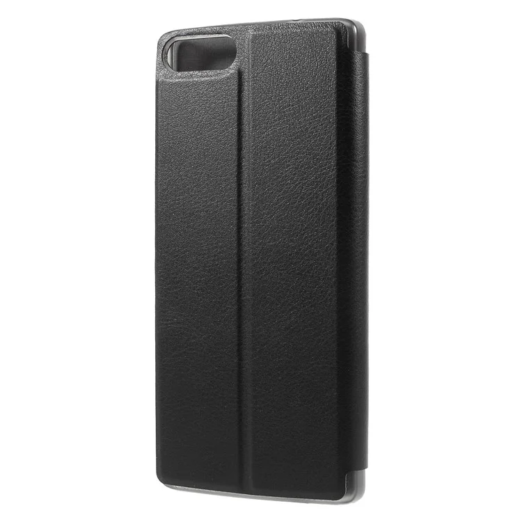 OCUBE PU Leather Flip Stand Cell Phone Case for HomTom S9 Plus - Black