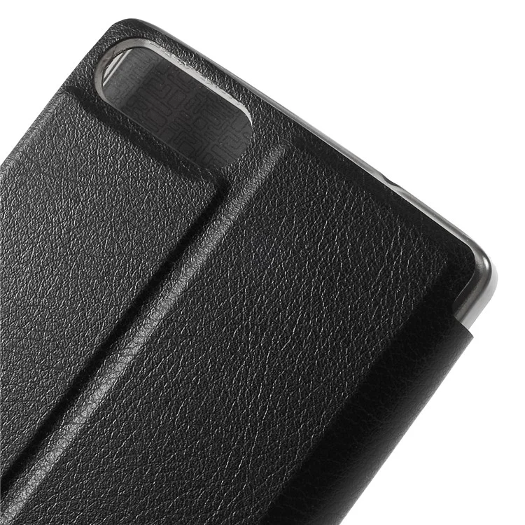 OCUBE PU Leather Flip Stand Cell Phone Case for HomTom S9 Plus - Black