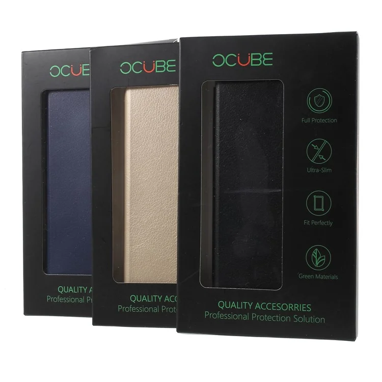 OCUBE PU Leather Flip Stand Cell Phone Case for HomTom S9 Plus - Black