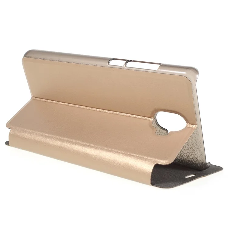 Flip Leather Stand Phone Cover for Oukitel K8000 - Gold