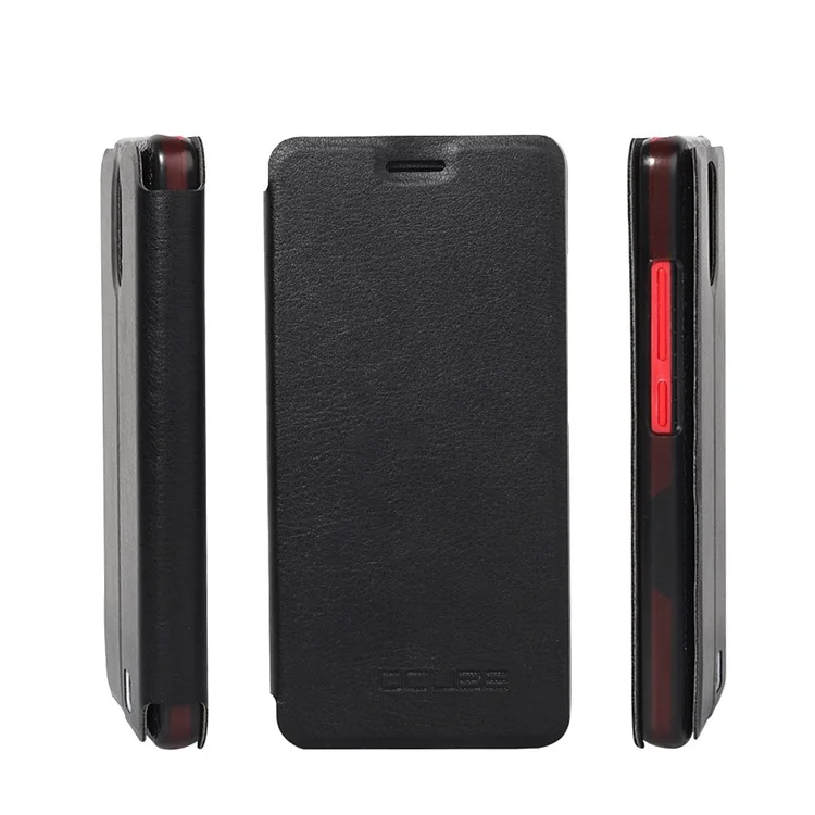 OCUBE PU Leather Stand Flip Case for HomTom S12 - Black