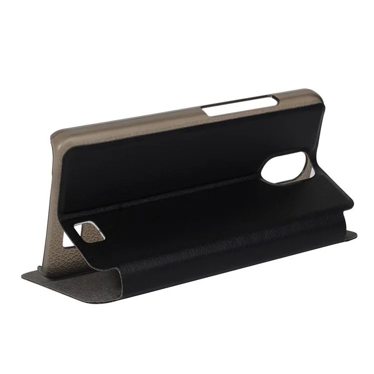 OCUBE PU Leather Stand Flip Case for HomTom S12 - Black