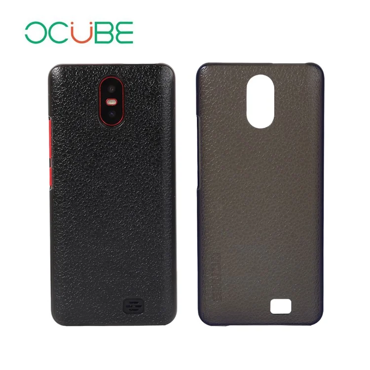 OCUBE Litchi Texture Plastic Phone Back Case for HomTom S12 - Black