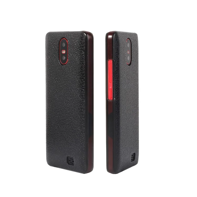 OCUBE Litchi Texture Plastic Phone Back Case for HomTom S12 - Black