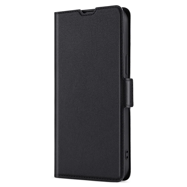 Capa de Telefone de Couro Antirreflexo com Fecho Magnético e Compartimento para Cartão para TCL 20 5G/20L - Preto