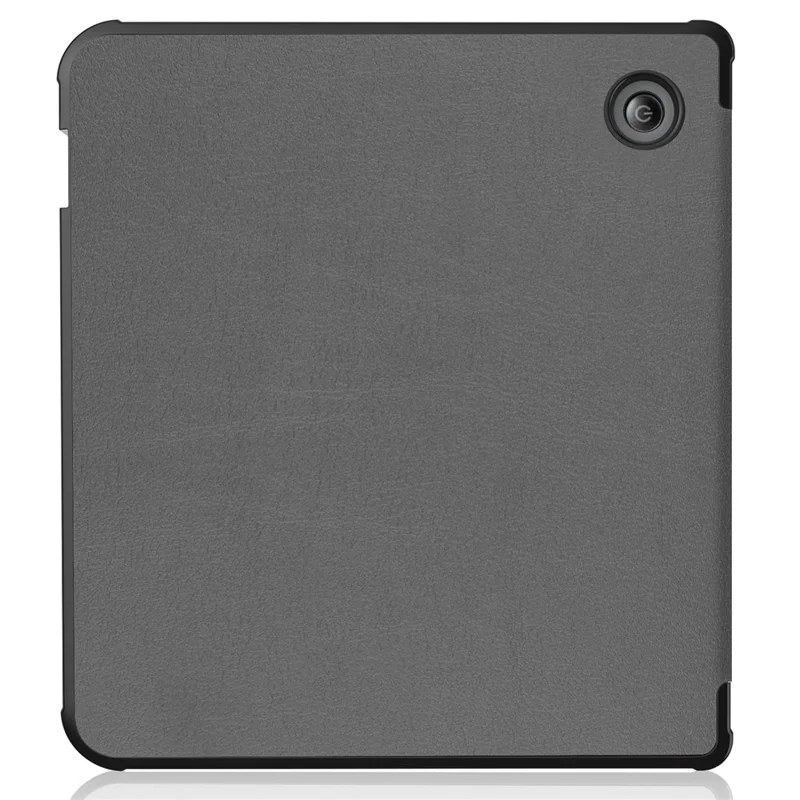 Funda de cuero sintético con función de encendido/apagado automático, color sólido, diseño tipo origami con soporte, para lector electrónico Kobo Libra 2 / Libra Colour - Gris