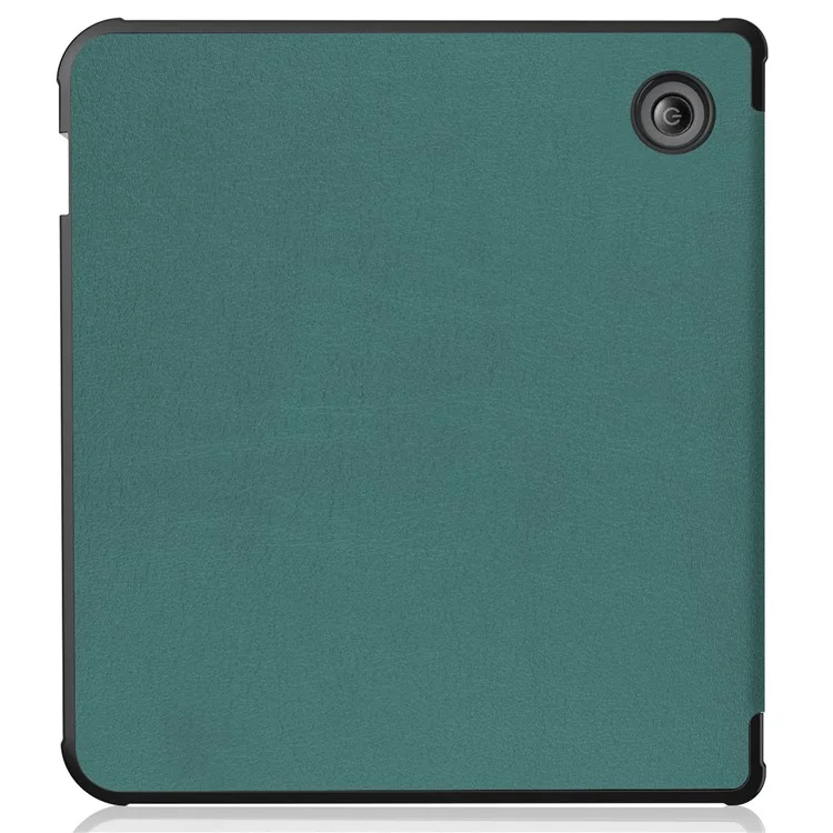 Auto Wake / Sleep PU Leather Case Solid Color Origami Stand E-Reader Cover for Kobo Libra 2 / Libra Colour - Blackish Green