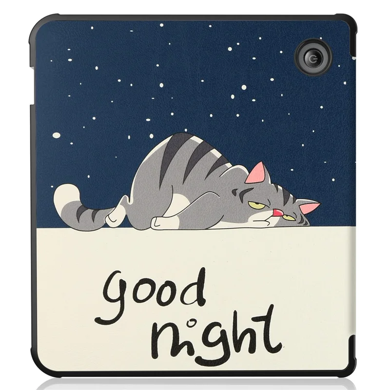 Mønstertrykt origami stående kuvert i PU læder til e-læser med automatisk tænd/sluk til Kobo Libra 2 - Kat