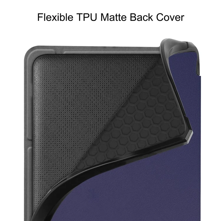 Auto Wake/Sleep Function Origami Stand PU Leather Case Cover for Kobo Sage - Dark Blue
