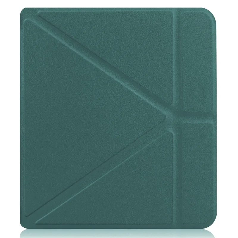 Auto Wake/Sleep Function Origami Stand PU Leather Case Cover for Kobo Sage - Blackish Green