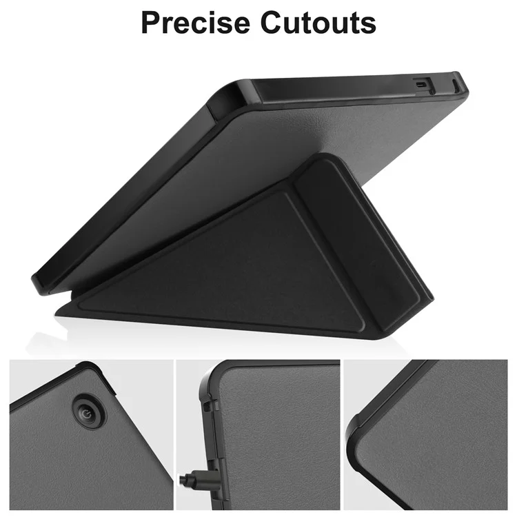 Función de Despertar/Dormir Automática Soporte de Origami Funda de Piel Sintética para Kobo Sage - Gris