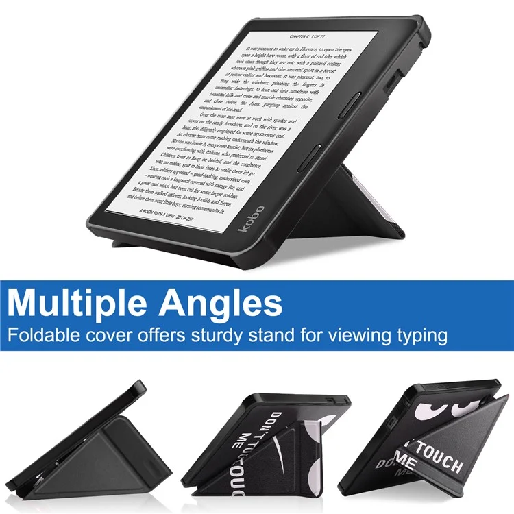 Pattern Printing Origami Stand PU Leder + TPU Hülle mit Auto Wake / Sleep für Kobo Sage - Fass mich nicht an