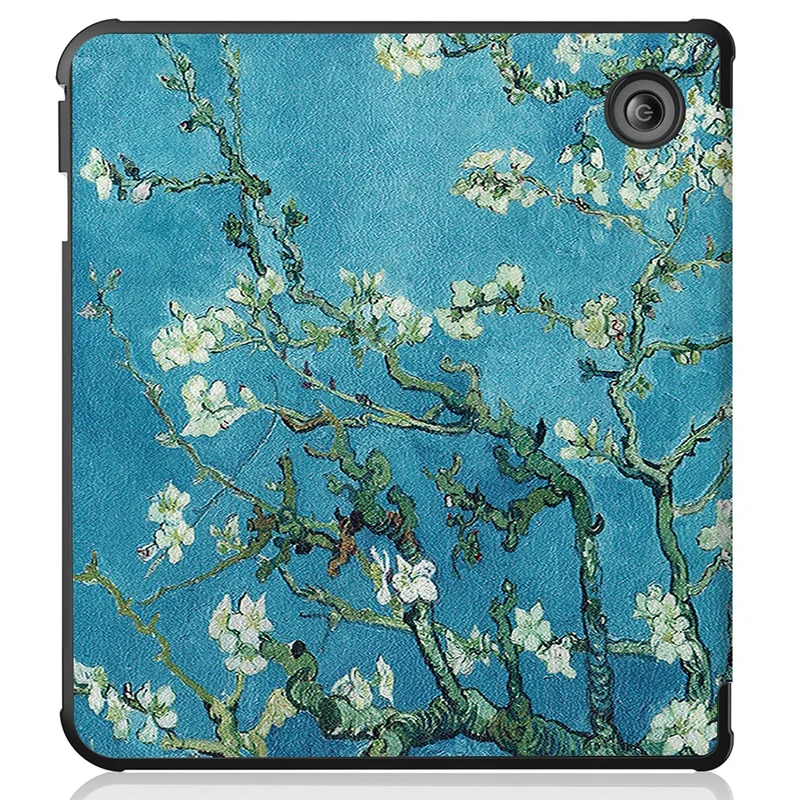Pattern Printing Origami Stand PU Leather + TPU Case Cover with Auto Wake/Sleep for Kobo Sage - Apricot Flower