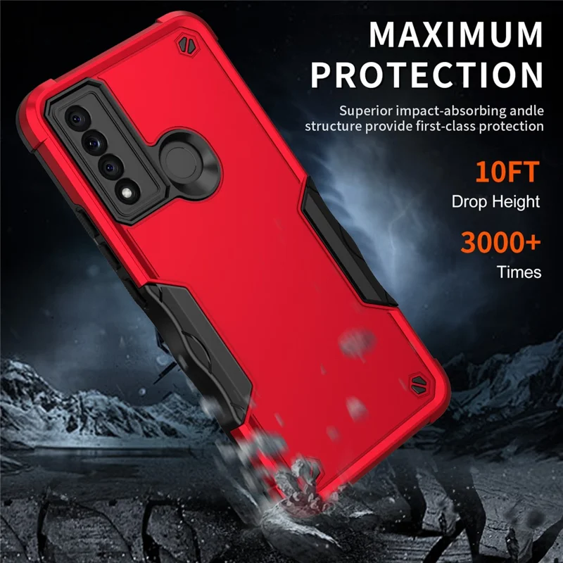 Stripes Non Slip Progettare PC Hard PC + Custodia Per Telefono Protettivo Per Difensore TPU Per TCL 20 XE - Verde Chiaro