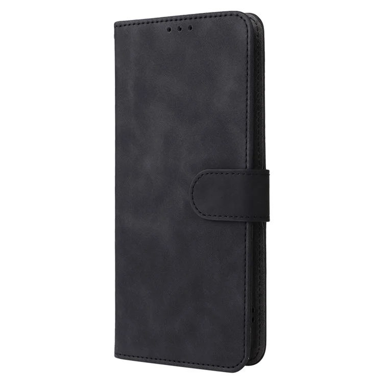Funda de teléfono móvil con sensación de piel de tacto suave de PU Cuero + Funda de teléfono TPU con soporte y cartera para TCL 20 XE - Negro