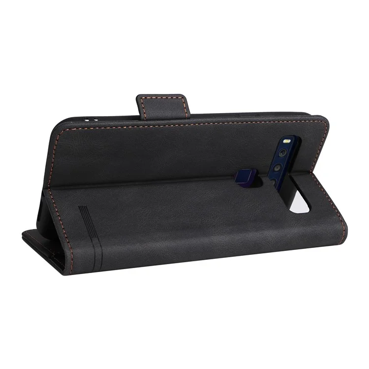 Pour TCL 10l / 10 Lite Hardware Design Stand Magnetic Closing le Cuir Cuir Phone Case Protector Avec Portefeuille - le Noir