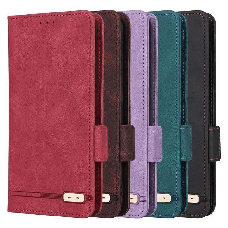Pour TCL 10l / 10 Lite Hardware Design Stand Magnetic Closing le Cuir Cuir Phone Case Protector Avec Portefeuille - le Noir