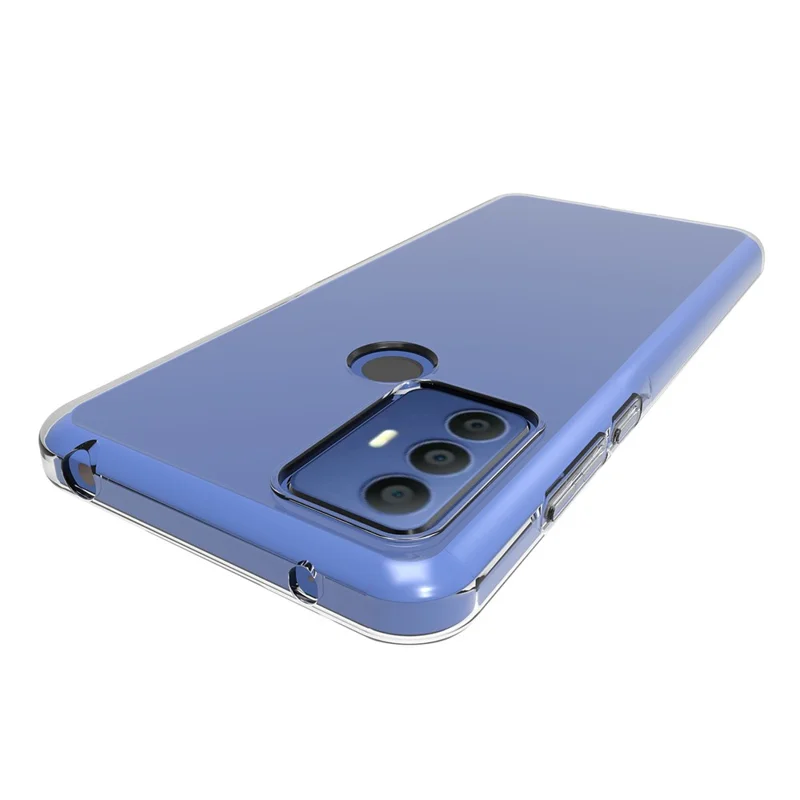 For TCL 305/306/30 SE/30E Transparent Glossy Soft TPU Phone Case Drop-proof Protective Cover