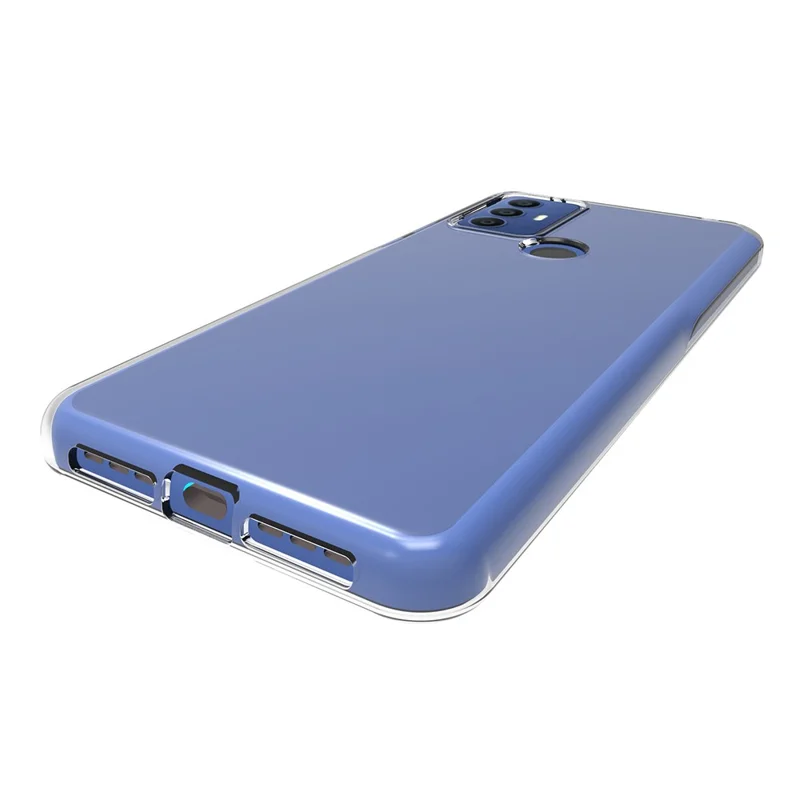 For TCL 305/306/30 SE/30E Transparent Glossy Soft TPU Phone Case Drop-proof Protective Cover