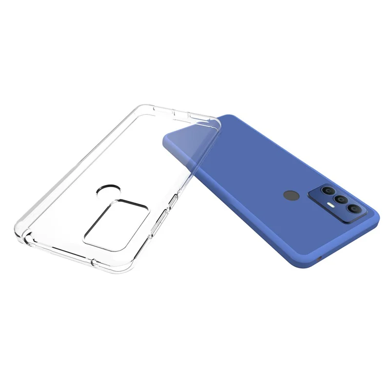 For TCL 305/306/30 SE/30E Transparent Glossy Soft TPU Phone Case Drop-proof Protective Cover