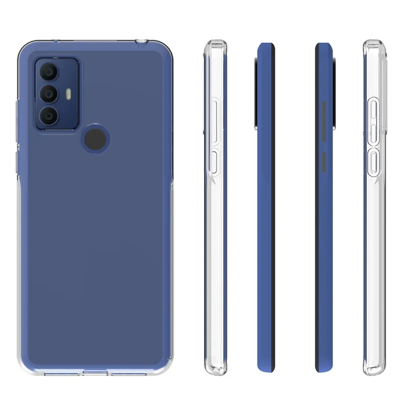 For TCL 305/306/30 SE/30E Transparent Glossy Soft TPU Phone Case Drop-proof Protective Cover