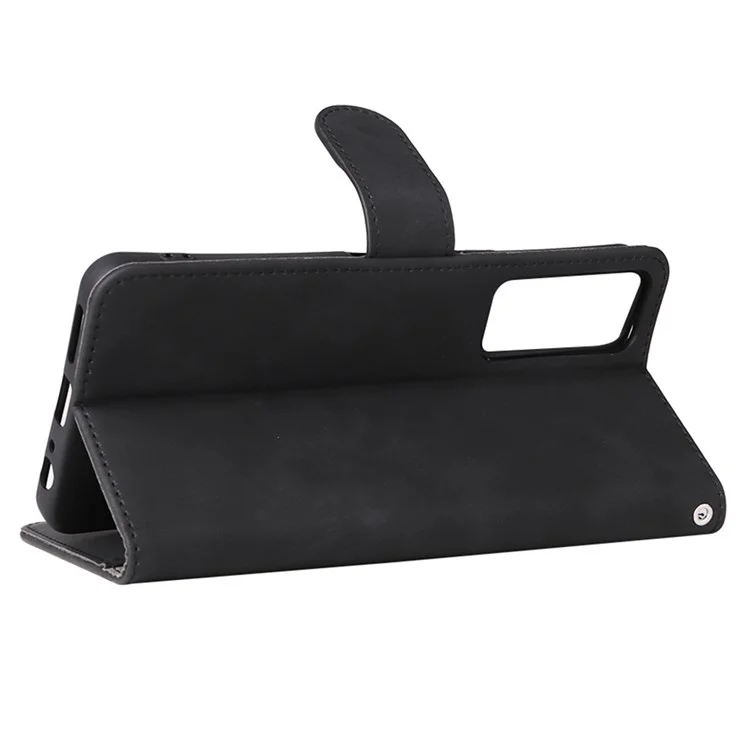 Pour TCL 30 5G/30+ 5G Peau-toucher Feeling Portefeuille Étui en Cuir PU Support Réglable Folio Flip Cover - Noir