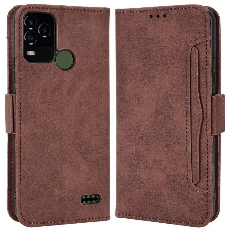 Protective Case for BLU G71+ 4G All-inclusive Protection Wallet Style Phone Cover PU Leather Anti-drop Case with Multiple Card Slots - Brown