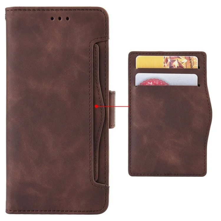 Protective Case for BLU G71+ 4G All-inclusive Protection Wallet Style Phone Cover PU Leather Anti-drop Case with Multiple Card Slots - Brown