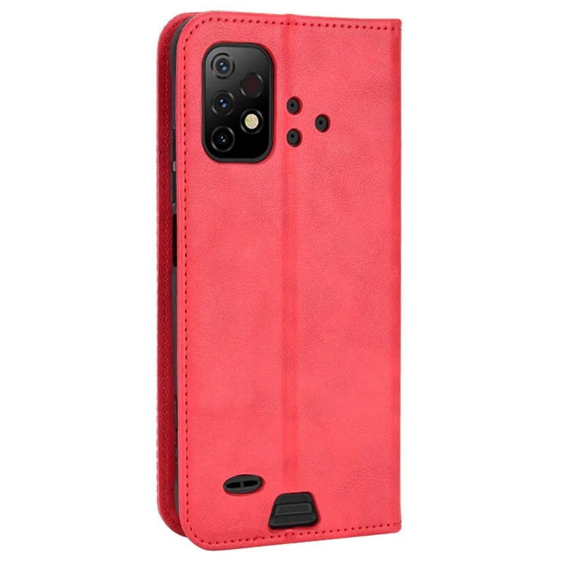 For Umidigi Bison GT2 5G/GT2 Pro 5G Auto-Absorbed Leather Phone Cover Shockproof Folio Flip Case Wallet Folding Stand Phone Accessory - Red
