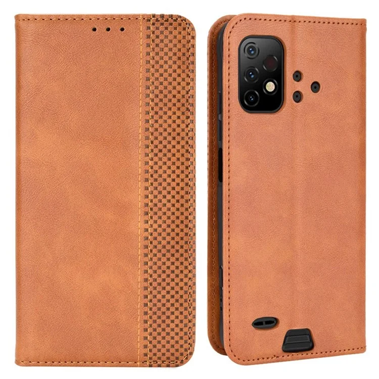 For Umidigi Bison GT2 5G/GT2 Pro 5G Auto-Absorbed Leather Phone Cover Shockproof Folio Flip Case Wallet Folding Stand Phone Accessory - Brown
