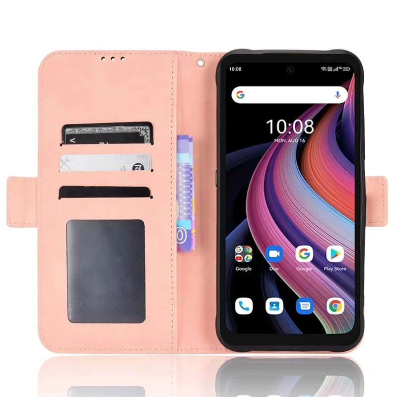 Anti-scratch Phone Cover for Umidigi Bison GT2 5G/GT2 Pro 5G Folio Flip PU Leather Phone Case Wallet with Multiple Card Slots - Pink