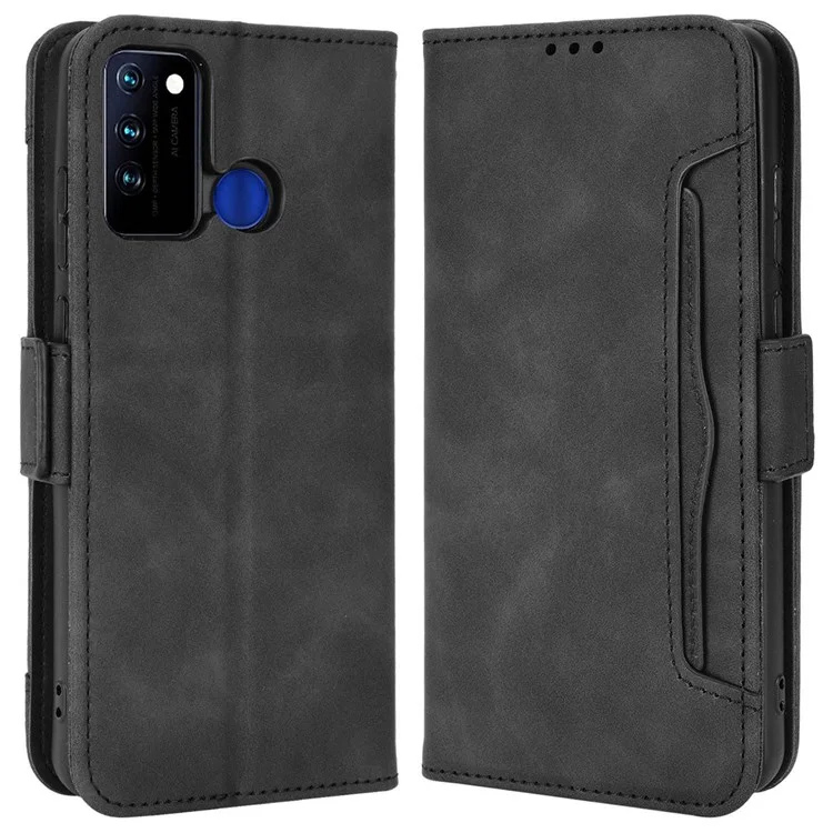 Caixa de Suporte de Slots de Várias Cartas Para Blu G71 4G, PU Leather + TPU Carteira Tampa à Prova de Gota à Prova de Gota - Preto