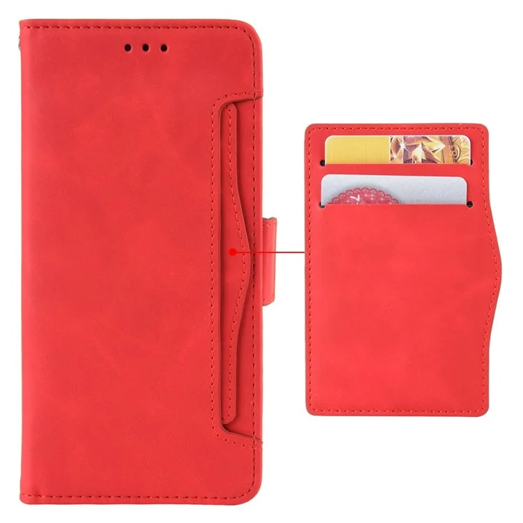 PU Leather Multiple Card Slots Phone Cover for BLU J9L 4G, Full Protection Stand Wallet Protective Case - Red