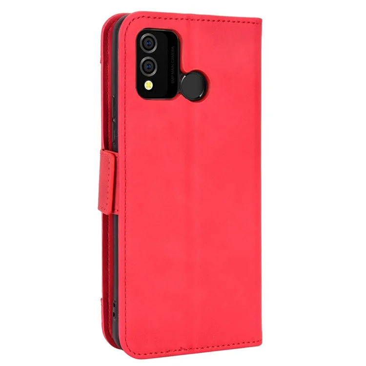 PU Leather Multiple Card Slots Phone Cover for BLU J9L 4G, Full Protection Stand Wallet Protective Case - Red