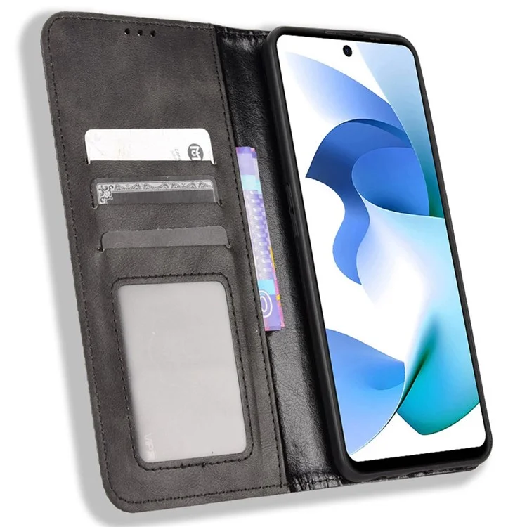 For BLU F91 5G Wallet Magneitc Phone Case with Stand and 3 Credit Slots Phone Cover Stand PU Leather Folio Book Case - Black