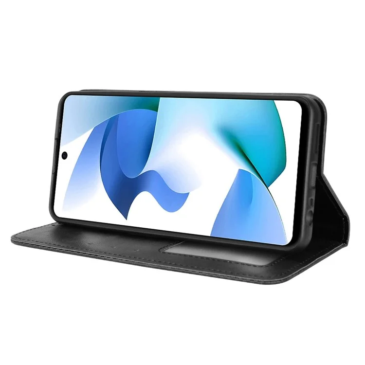 For BLU F91 5G Wallet Magneitc Phone Case with Stand and 3 Credit Slots Phone Cover Stand PU Leather Folio Book Case - Black