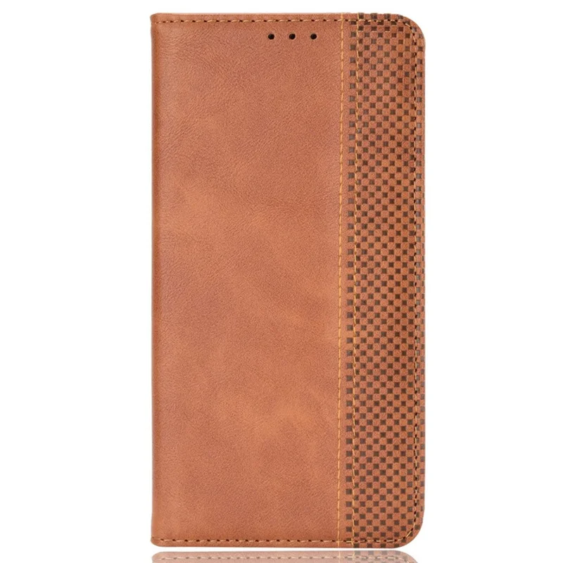 Retro Textur PU Lederstand Hülle Für Oukitel WP18, Magnetische Automatisch Absorbierte Telefonbrieftasche - Braun