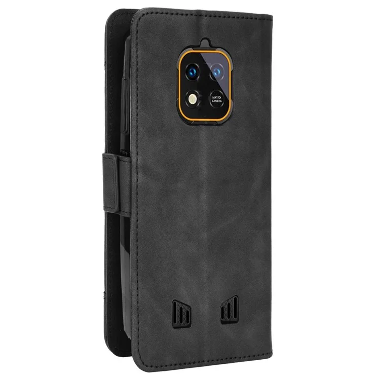 Étui De Téléphone Anti-rayures De Cartes À Cartes Pour Oukitel WP18, Couvercle De Choc Flio En Cuir PU En Cuir PU Avec Portefeuille De Support - Le Noir