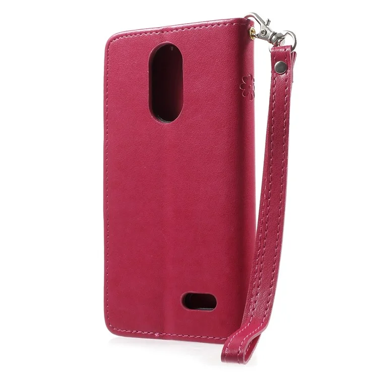 Imprint Flower Stand Leather Shell Case for Leagoo M5 - Rose