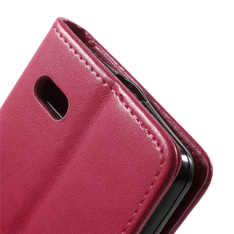 Imprint Flower Stand Leather Shell Case for Leagoo M5 - Rose