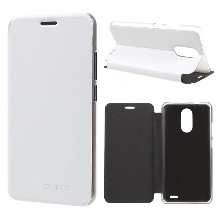 Folio Leather Stand Mobile Phone Cover for Ulefone Tiger - White