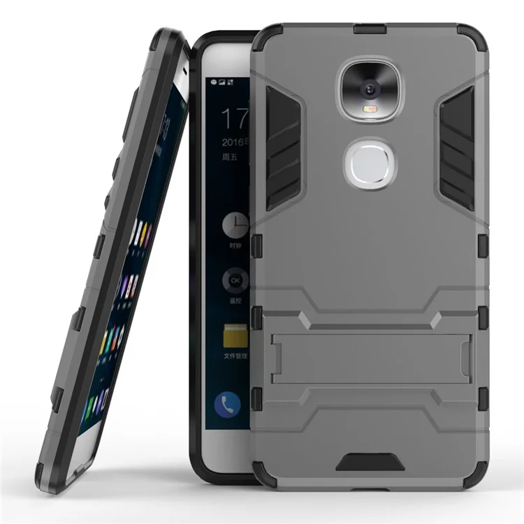 Cool Plastic TPU Hybrid Mobile Cover with Kickstand for LeEco Le Pro3 AI Edition - Grey